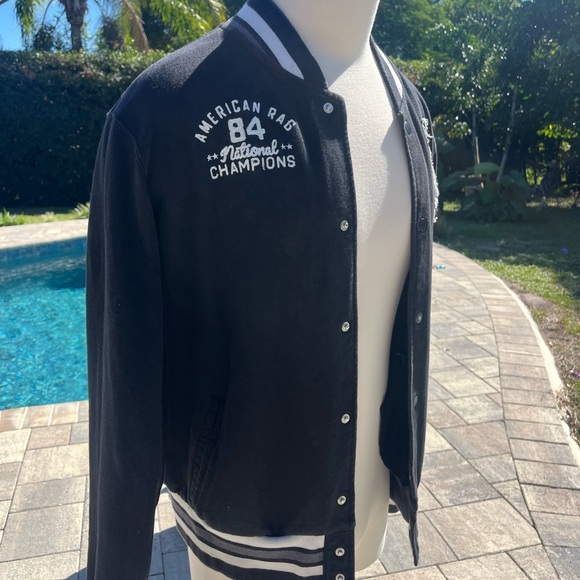 American Rag Black and White Varsity Jacket - Picture 4 of 6